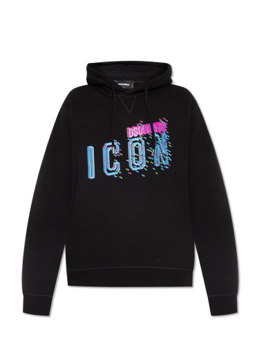Черен суичър с качулка Dsquared