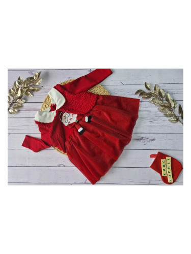 Коледна рокля за бебе с елек XO XO XO