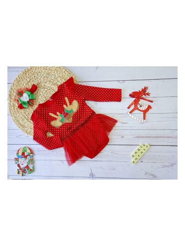 Бебешка коледна боди рокля Еленче