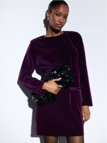 Mohito - Велурена мини рокля - кестеняво