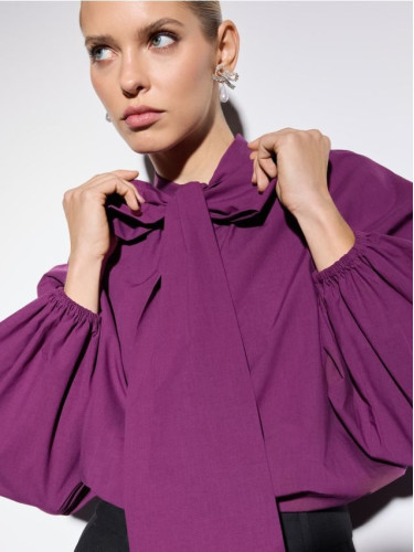 Mohito - Блуза с детайл възел - тъмно лилаво