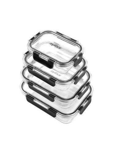Комплект от 4 бр. стъклени кутии за храна ZYLISS с херметическо затваряне - различни размери