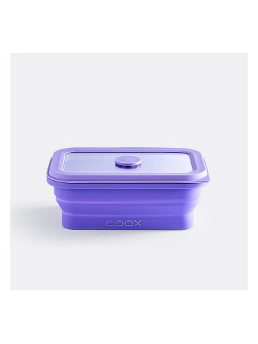 Херметическа кутия за храна COOX сгъваема (450 мл) - лилава