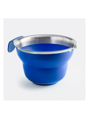 Сгъваема купа с дръжка COOX за миксиране и разбиване (2 л) - синя