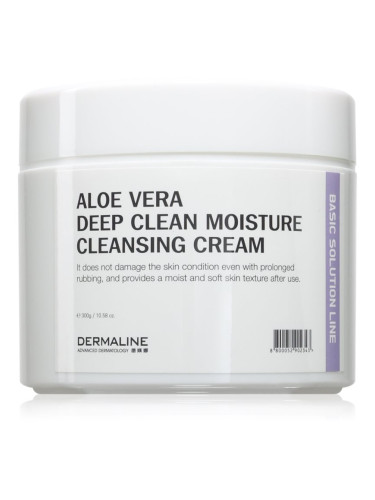 Dermaline Basic Solution Line Aloe Vera Deep Clean Moisture Cleansing Cream дълбокопочистващ крем с алое вера за чувствителна кожа на лицето 300 мл.
