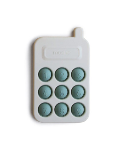 Mushie Pop-It Phone играчка за подреждане за деца Cambridge Blue 10m+ 1 бр.