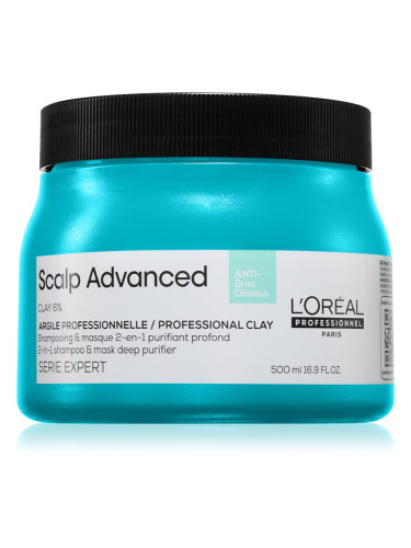 L’Oréal Professionnel Serie Expert Scalp Advanced Шампоан и маска 2 в 1 за мазна коса и мазен скалп 500 мл.
