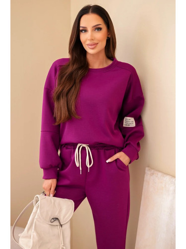 Kesi Włoski Set sweatshirt + pants butter dark purple