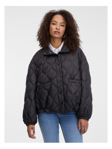 Дамско черно ватирано яке ORSAY