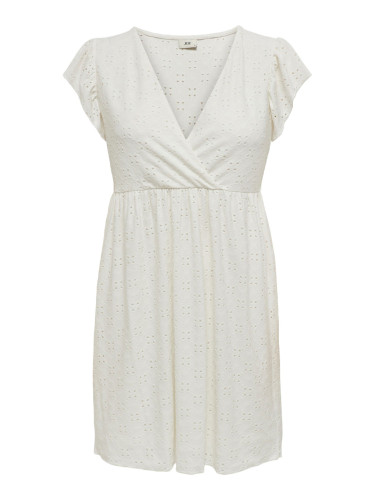 Бяла мини рокля на Жаклин де Йонг