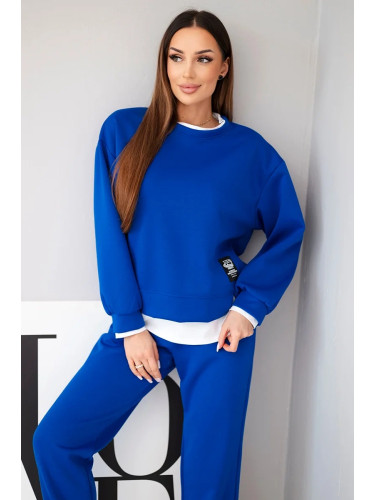 Kesi Włoski Women's set with a loose sweatshirt and sweatpants buttercup blue