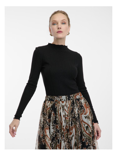 Черна дамска тениска с поло яка