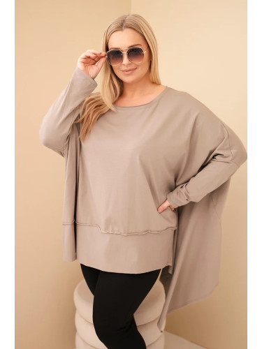 Kesi Women's Plus Size tunic made of cotton with an asymmetric hem fango
