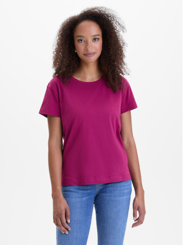 Тъмно розова дамска тениска с къс ръкав