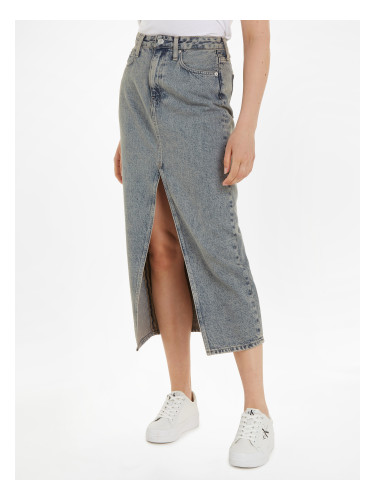 Дамска синя дънкова миди пола Calvin Klein