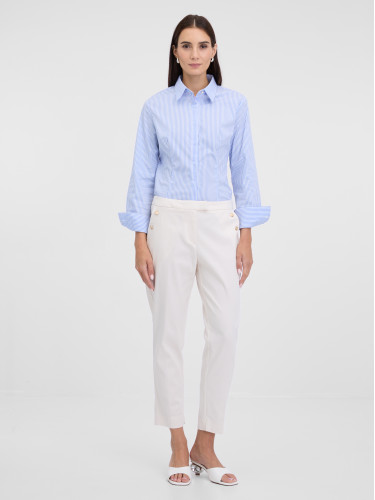 Кремави дамски панталони ORSAY