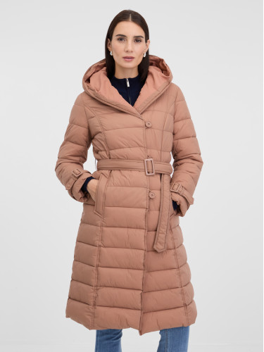 Бежово дамско ватирано палто ORSAY