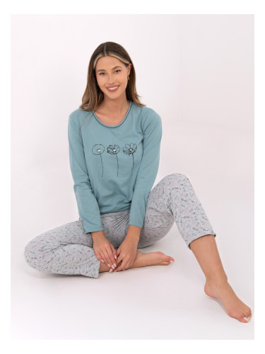 Дамска пижама в цвят мента