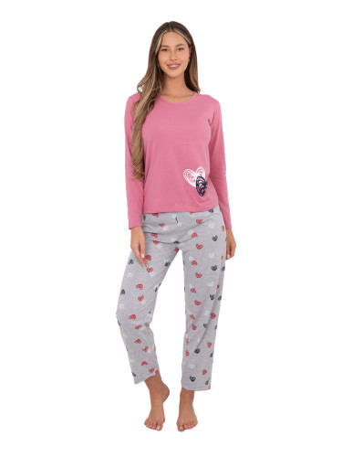 Дамска пижама с дълъг ръкав