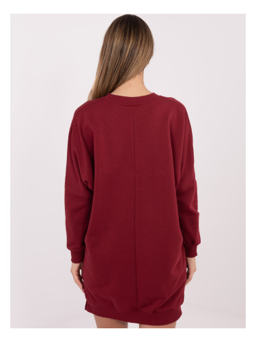 Бордо рокля с суитшърт