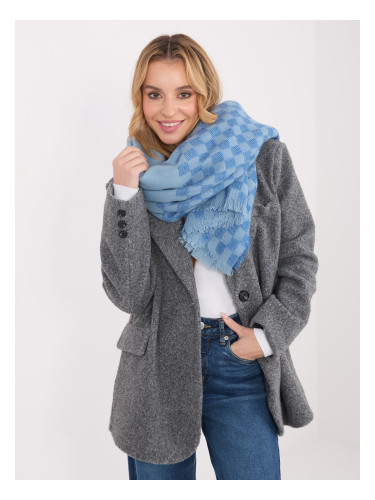 Светлосин шал с кариран мотив