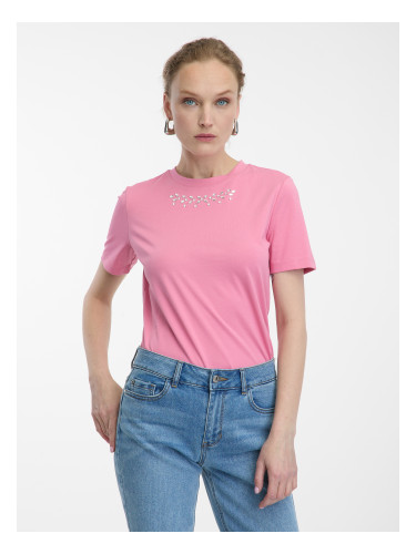 Розова дамска тениска с апликация ORSAY