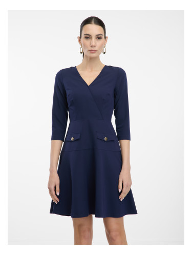 Дамска тъмносиня миди рокля ORSAY