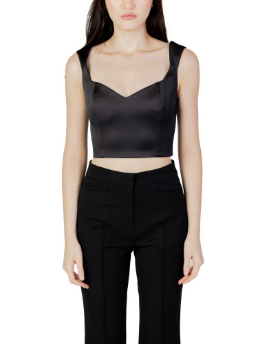 Черен къс топ с презрамки