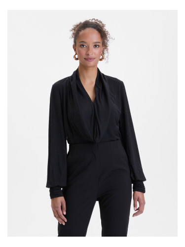 Черна дамска блуза с кристали