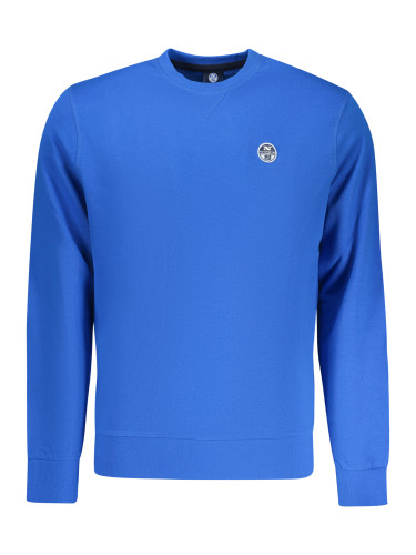 Мъжки син пуловер с V-образно деколте