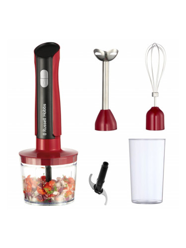 Блендер 3в1 Russell Hobbs Desire 27140-56, 500W, 600+500 мл, 2 скорости + пулс, Неръждаема стомана, Без BPA, Червен