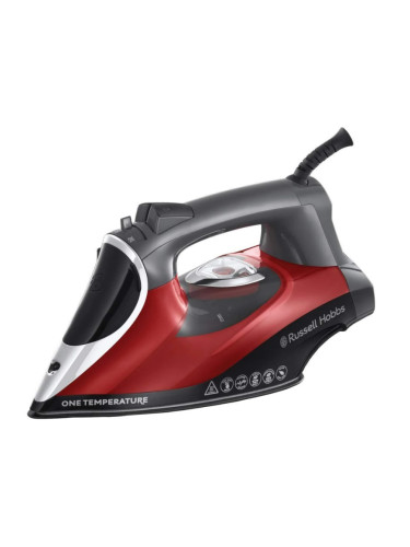 Ютия Russell Hobbs One Temperature 25090-56, 2600 W, Керамична плоча, Една оптимална температура, Самопочистване, 0.35 l, Червен/черен