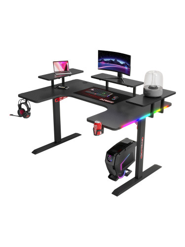 Геймърско бюро DLFI P203, 5 в 1, RGB, Черен - 74004