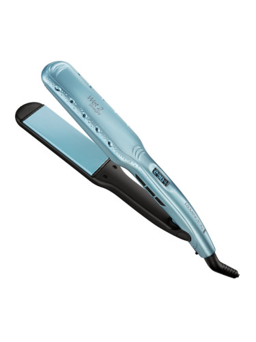 Преса за мокра коса Remington S7350, Керамично покритие, 230°C, 10 темп. нива, Загряване за 15 сек, Дисплей, LED, Син