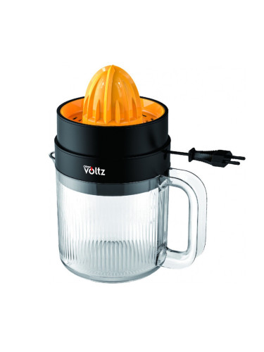 Цитрус преса Oliver Voltz OV51164A, 30 W, 1.2 л, Двупосочно движение, 2 конуса, Черен/оранжев
