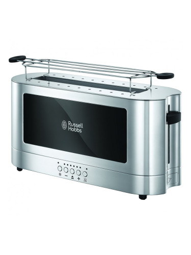 Тостер за хляб Russell Hobbs Elegance 23380-56, 1420W, 2 филии, 6 степени, LED индикация, Lift & Look, Инокс/черен