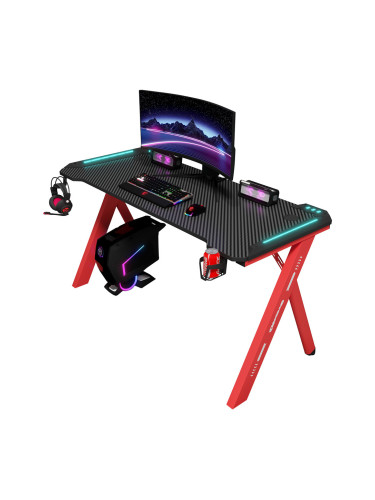 Геймърско бюро DLFI D2107, 4 в 1, RGB, Черен - 74007