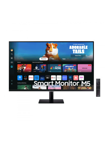Смарт монитор Samsung M50D LS27DM500EUXEN, 27", 68 см, 1920x1080 Full HD, 60 Hz, Клас G, Гласов контрол Bixby, Смарт хъб, Workspace, Tizen OS, Wi-Fi, 