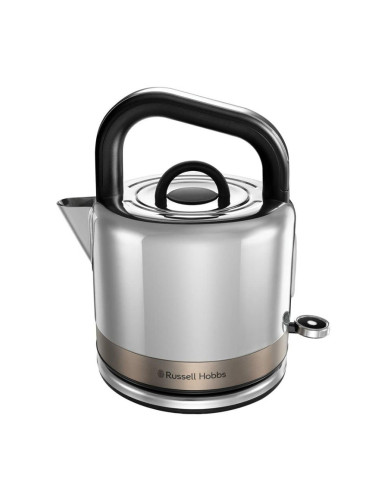 Електрическа кана Russell Hobbs Distinctions Titanium 26422-70, 2400W, 1.5 л, Бързо завиране, Миещ се филтър против котлен камък, 360° основа, Защити,
