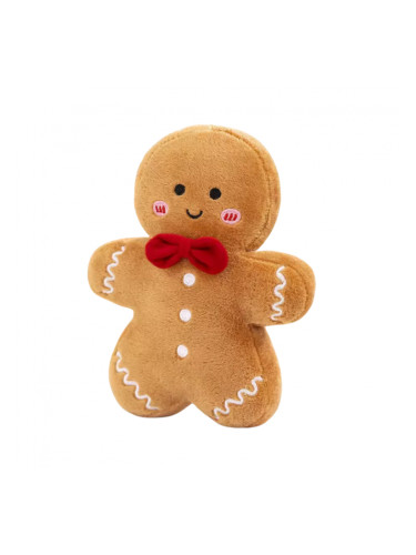 Плюшена коледна бисквитка, кафява, 27 см