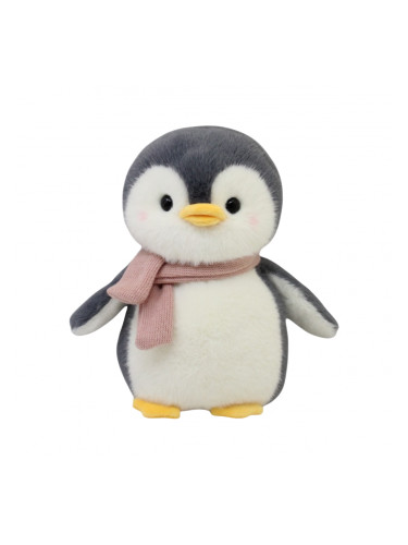Плюшен пингвин Кико с розово шалче, 20 см