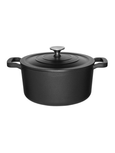 Чугунена тенджера MAKU с капак и емайлирано покритие - Ø24 х 12.5 см