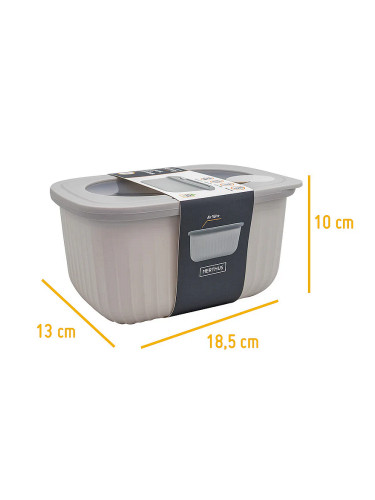 Пластмасова херметическа кутия за храна Nerthus за микровълнова - 1350 мл