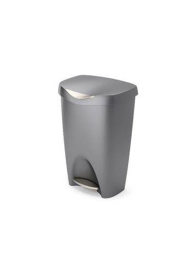Кош за отпадъци UMBRA BRIM с педал (50 л) - сив с никел