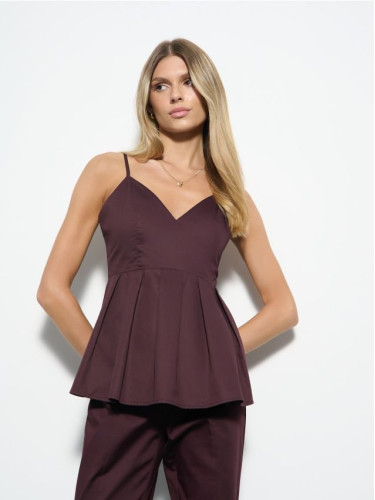 Mohito - Памучен топ - махагон