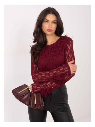 Бордо дантелена блуза