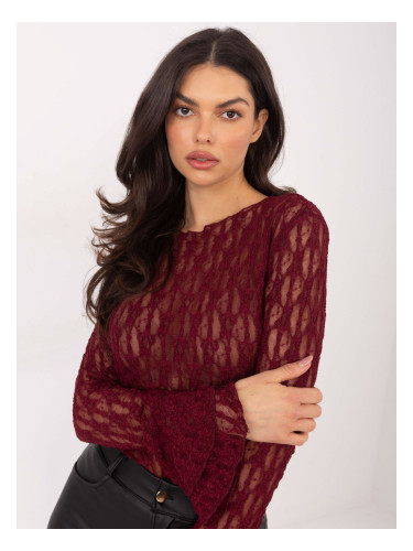 Бордо блуза с дантела