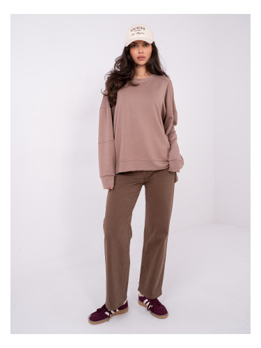 Дамски суитшърт в тъмнобежово