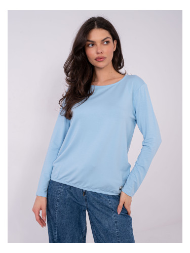 Светлосиня едноцветна блуза