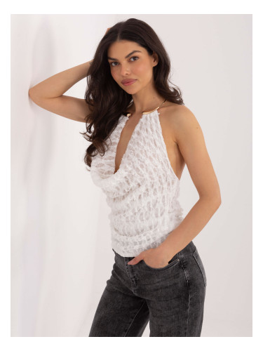 Бял топ с открит гръб